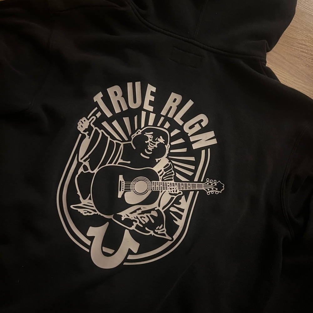 True Religion Black Zip-Up Hoodie